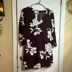 Dynamite deep purple with floral print dress